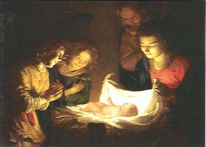 Gerrit van Honthorst, "Adorazione del Bambino", 1620