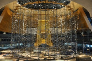 Il restauro della sala dell'ONU