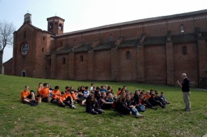 Lezione di storia del prof. Diliberto all'abbazia di Morimondo